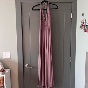 Mauve Halter Maxi Dress